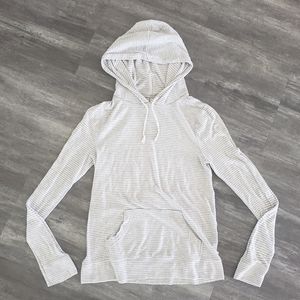 White Grey Striped Old Navy Hoodie
